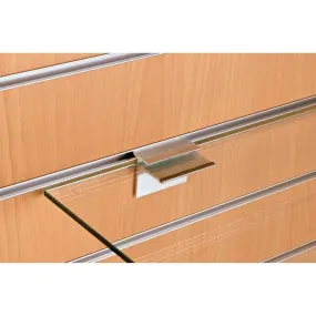 Plankdrager voor glazen legbord van 6mm dik TBV lamellenwand